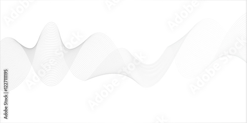 "Abstract wave element for design. Digital frequency track equalizer. Stylized line art background. Vector illustration. Wave with lines created using blend tool."