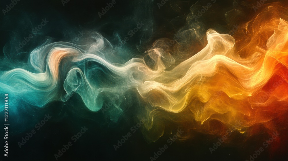 Abstract swirling teal and orange smoke patterns Abstract swirling teal and orange smoke patterns