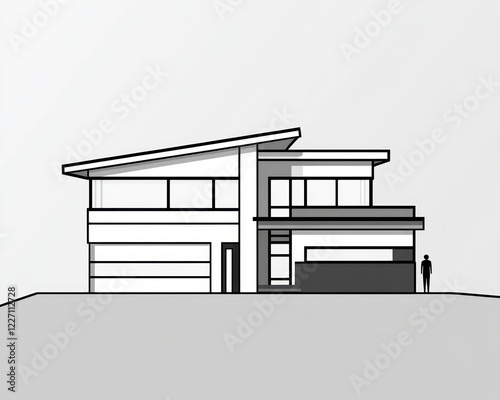 Modern House Architectural Elevation Design Plan photo