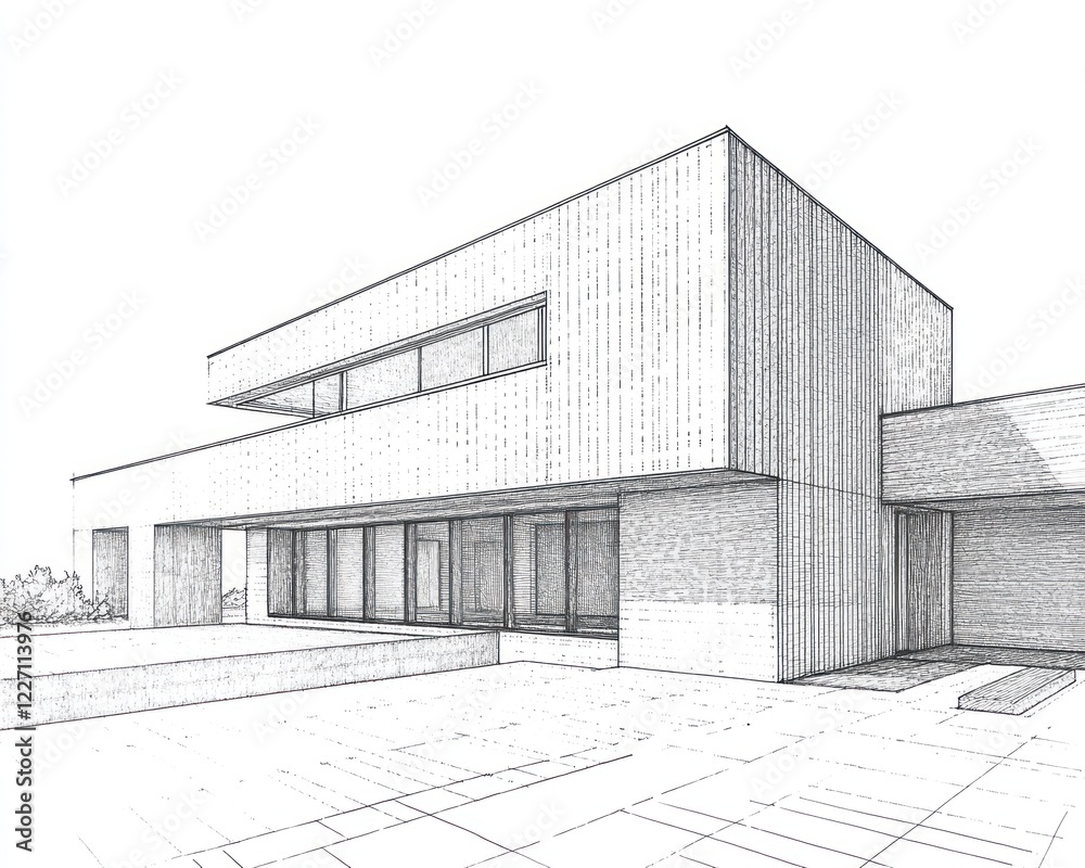 Architectural Sketch Modern House Design Elevation Architectural Sketch Modern House Design Elevation