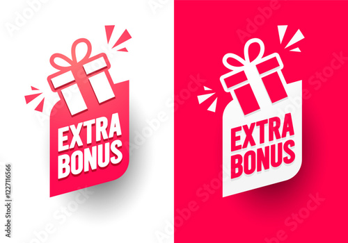 Dynamic Label With Gift Box And Text Extra Bonus