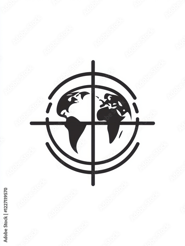 Global target symbol representing international focus and perspective in modern society and technology challenges. Generative AI Global target symbol representing international focus and perspective in modern society and technology challenges. Generative AI