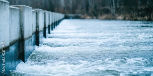 Wallpaper Mural Concept of Interconnected Water Molecules Forming an Electric Circuit in Hydroelectric Energy Generation and Sustainable Power Solutions Torontodigital.ca