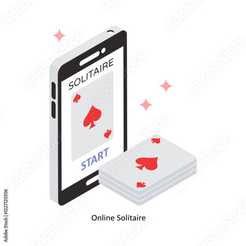 Online Solitaire Vector Filled Icon Style. Eps 10 File