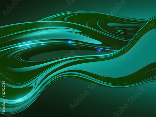 abstract green waves background