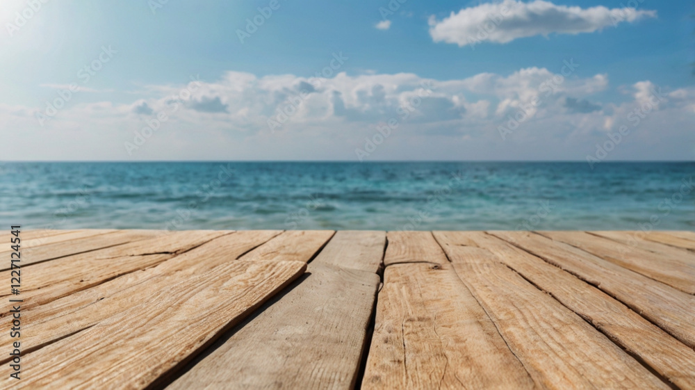 Fototapeta premium wooden pier and sky