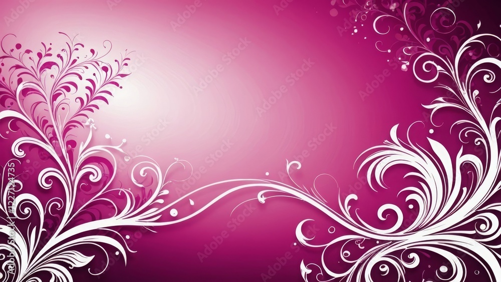 Elegant white floral designs on a vibrant pink background, perfect for feminine and stylish themes Elegant white floral designs on a vibrant pink background, perfect for feminine and stylish themes