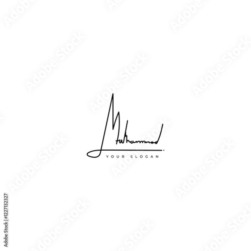 Muhammad name signature logo vector design