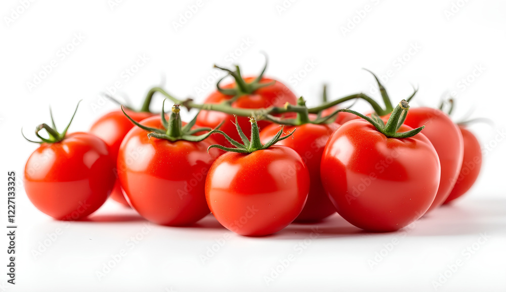 Ultra High Resolution Close-Up Shots of Fresh Tomatoes on White Background in Sharp Detail Ultra High Resolution Close-Up Shots of Fresh Tomatoes on White Background in Sharp Detail