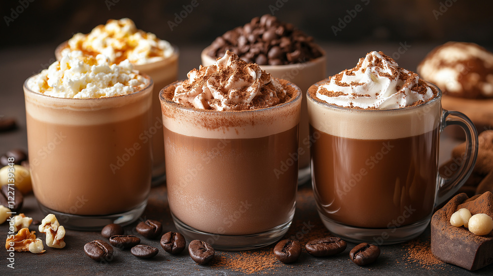 Coffee latte with whipped cream Coffee latte with whipped cream