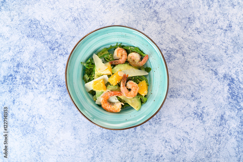 tasty and healthy salads in a plate on a beautiful background