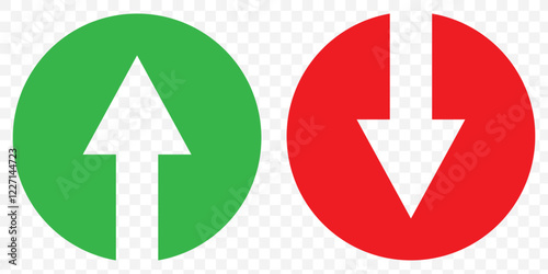 set of red and green arrow direction symbol. stroke outline red arrow direction symbol vector illustration. eps 10.