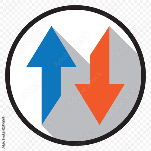 Free Download Graph going Up and Down sign with green and red arrows vector.  up and down arrow collection. eps 10. - GFXLoad