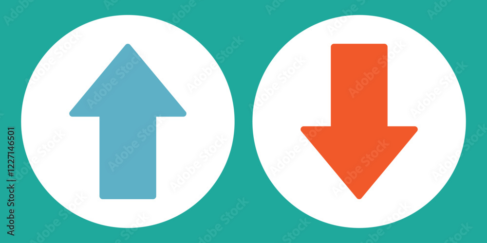 Green up and red down arrow. black up and down arrow. Eps 10. Green up and red down arrow. black up and down arrow. Eps 10.
