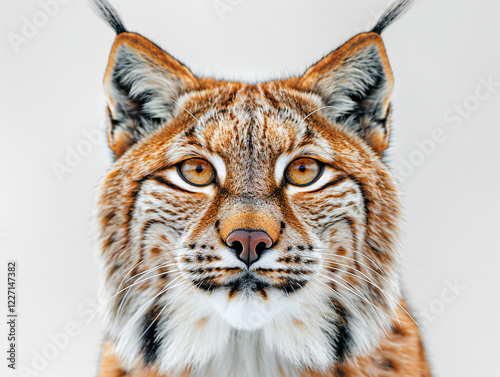 Lynx Portrait on White Background photo