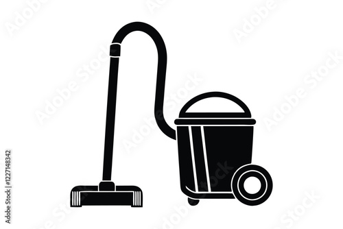 A silhouette art drawing of vacuum cleaner.eps