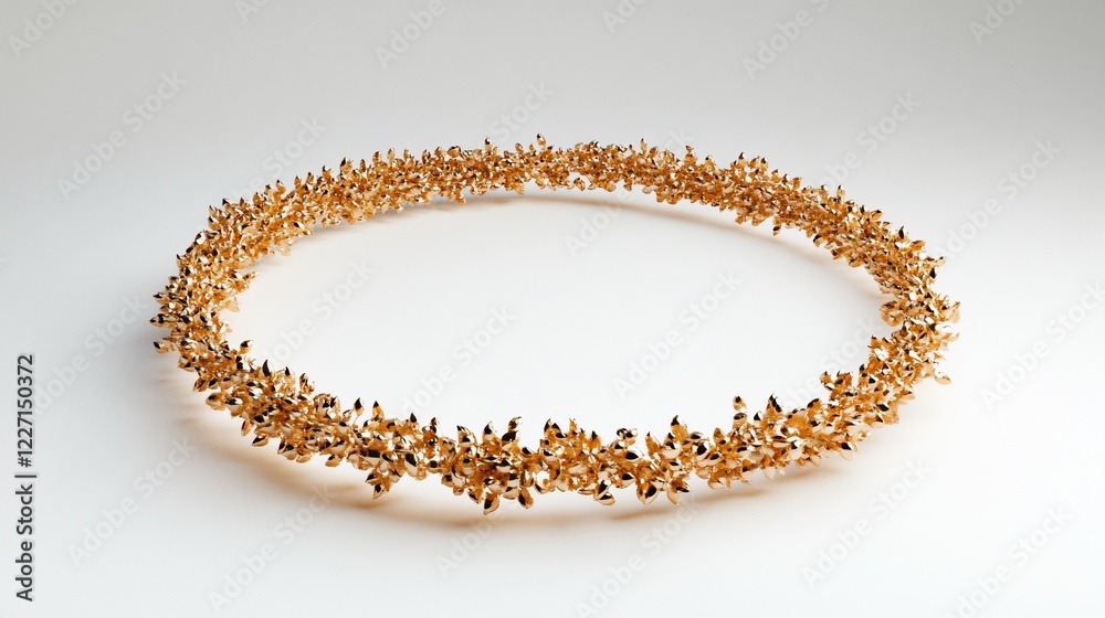 Golden circular jewelry on white background Golden circular jewelry on white background