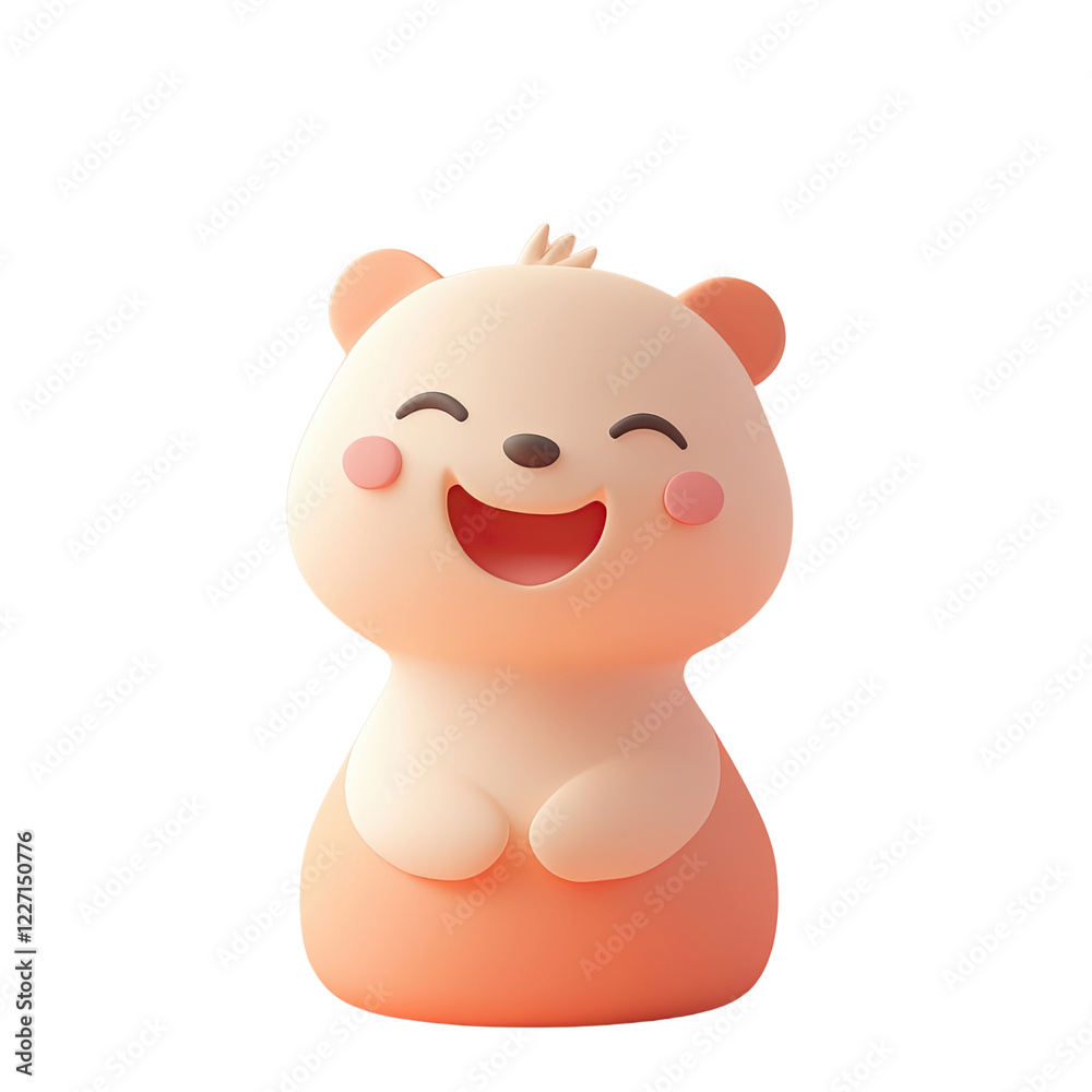 Adorable 3D Render of a Happy Cartoon Bear Cub Sitting Smiling Cute Animal Illustration Adorable 3D Render of a Happy Cartoon Bear Cub Sitting Smiling Cute Animal Illustration