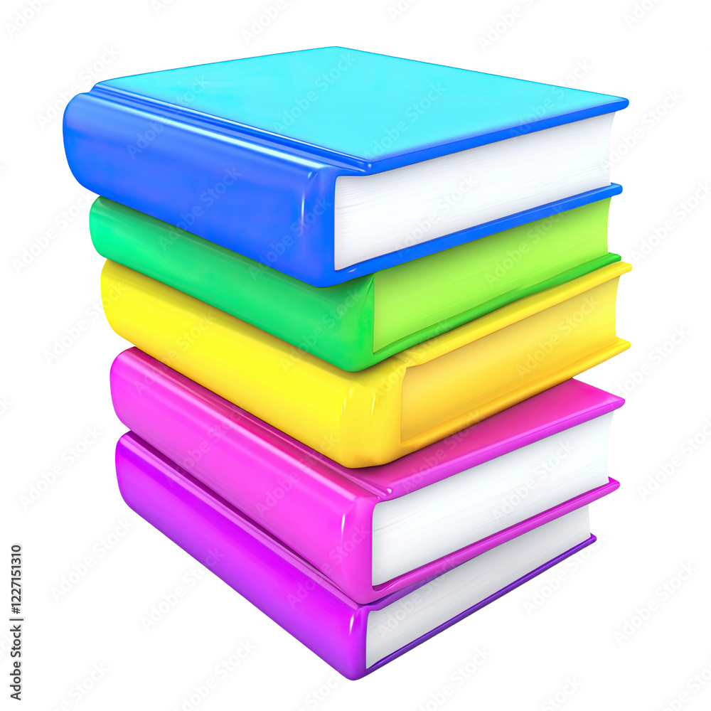 Stack of Vibrant Colorful Books Bright Rainbow Hues Education Concept School Supplies Stack of Vibrant Colorful Books Bright Rainbow Hues Education Concept School Supplies