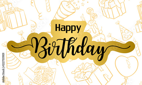 Happy Birthday party celebration Inscription on table