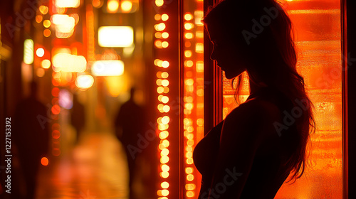Sex worker looking out of the window in Red lights district