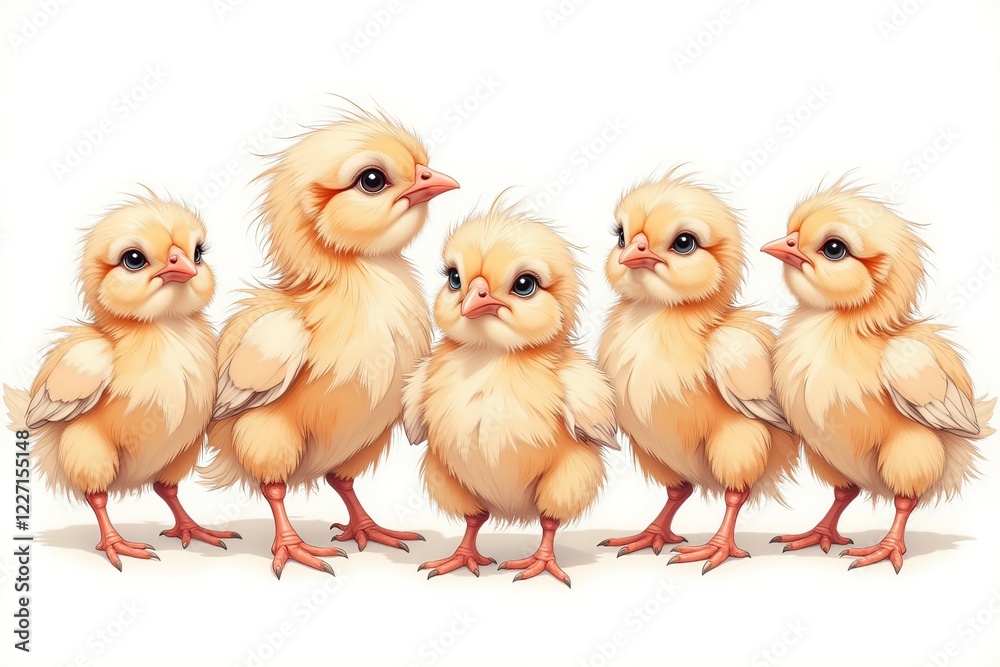 Fototapeta premium AI gruppo di simpatici pulcini 03