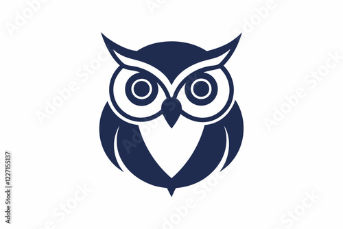 Wide-Eyed Owl Silhouette Logo – Minimalist Wisdom Icon