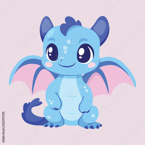 Cute dragon Cartoon Vector illustration