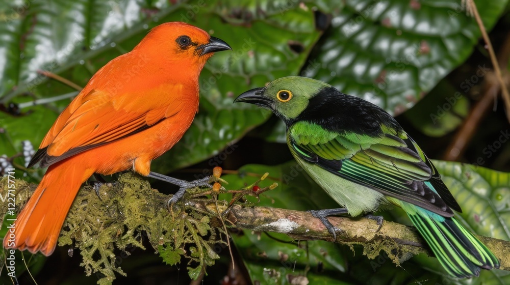 Obraz premium view of birds perched on the branches
