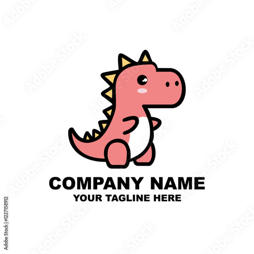 Cute Dinosaur Style Komodo Dragon Logo