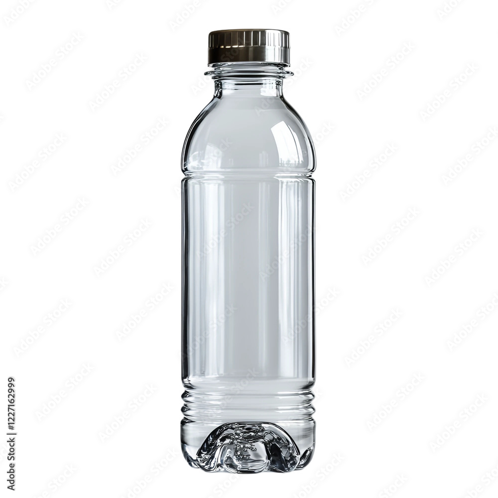 Transparent Plastic Water Bottle Mockup Empty Beverage Container Studio Shot Transparent Plastic Water Bottle Mockup Empty Beverage Container Studio Shot