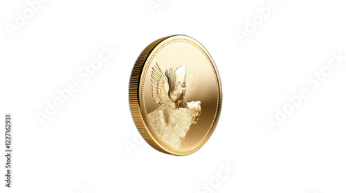 a gold coin with a bird on it photo