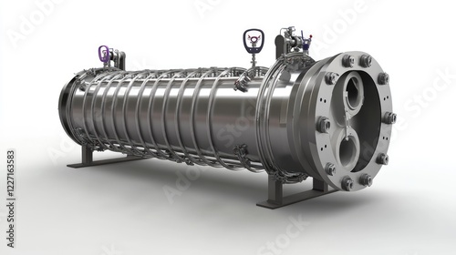 Heat exchanger coil for gas liquefaction in industrial liquid nitrogen tanks