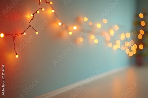 Foliage mockup with leaf shadow and light on wall, featuring a natural blur background and shadow bokeh overlay
