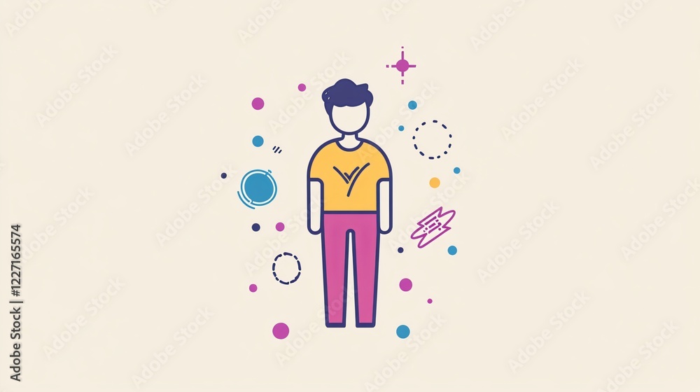 Gender Identification Symbol for Men in Modern Flat Line Style Vector Illustration Gender Identification Symbol for Men in Modern Flat Line Style Vector Illustration