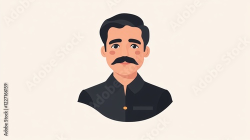 Authentic Mexican Mariachi Singer Flat Vector Illustration for Graphic Design Projects photo