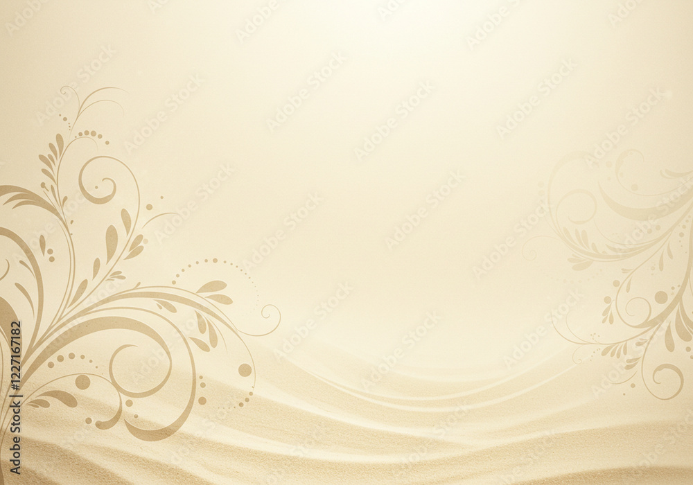 Light brown and beige background in soothing hues with tropical leaves and abstract shapes. Design for text, banners, wallpapers, background, sales, discounts, promotions. Light brown and beige background in soothing hues with tropical leaves and abstract shapes. Design for text, banners, wallpapers, background, sales, discounts, promotions.