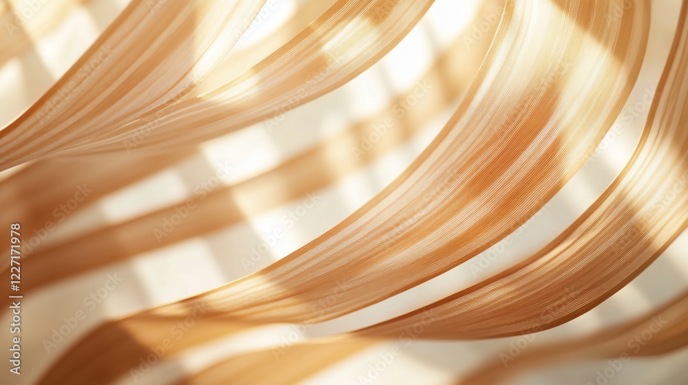 Sunlight streams through flowing beige fabric, creating abstract patterns in a bright room; ideal for design Sunlight streams through flowing beige fabric, creating abstract patterns in a bright room; ideal for design