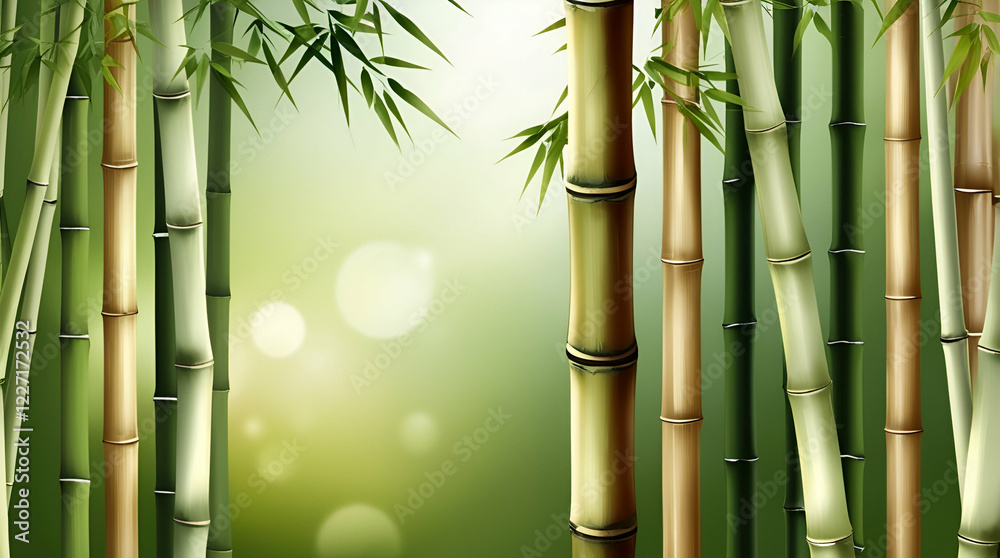 Obraz premium Tranquil Bamboo Stalk Patterns with Smooth Gradients – High Resolution