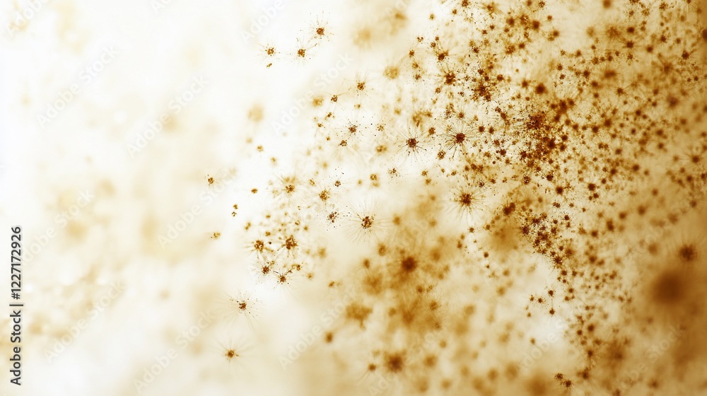 Brown particles swirling, white background, abstract design, digital art, website banner Brown particles swirling, white background, abstract design, digital art, website banner