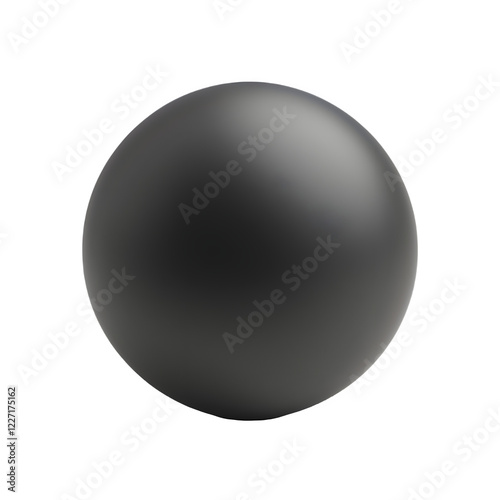 black matt plastic ball on transparent background