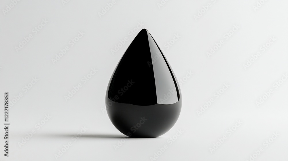 Fototapeta premium Black drop, minimalist studio backdrop, product mockup, oil