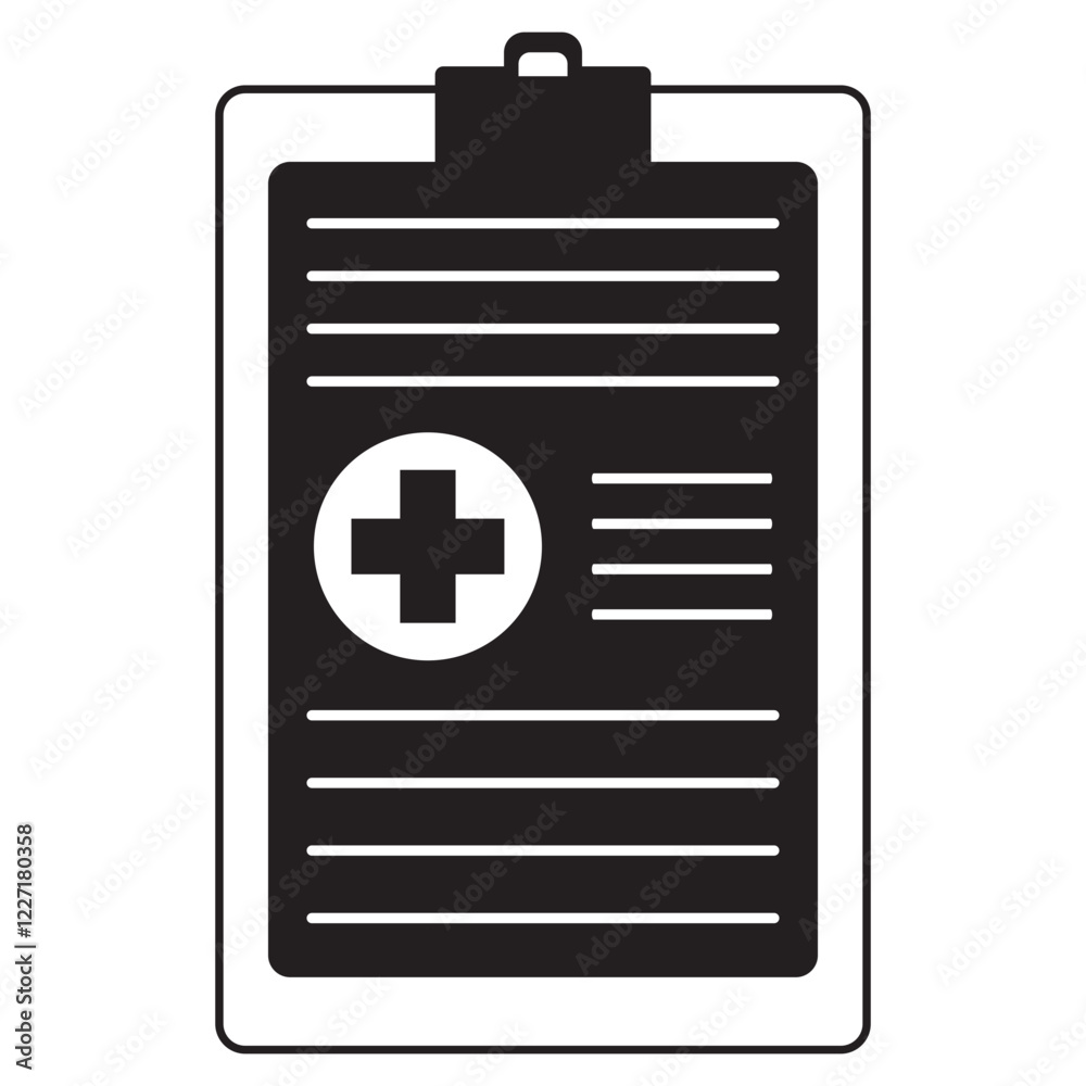 Medical Element with Black and White Color Design. Vector Illustration.
