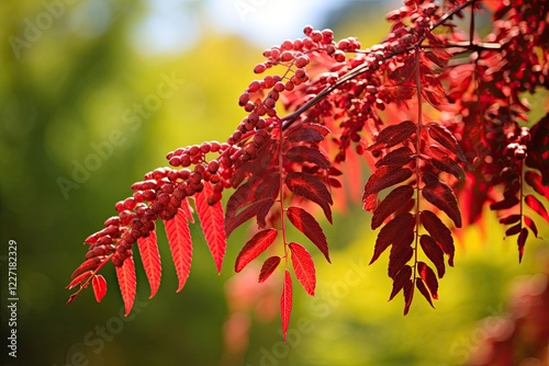 Latin term for Fluffy sumac a short haired big virgin Acetic tree or deer horned sumac Rhus typhina photo