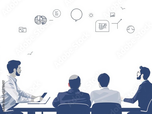 CFO presenting business strategy to executives, financial guidance meeting, corporate vision discussion, corporate, vision