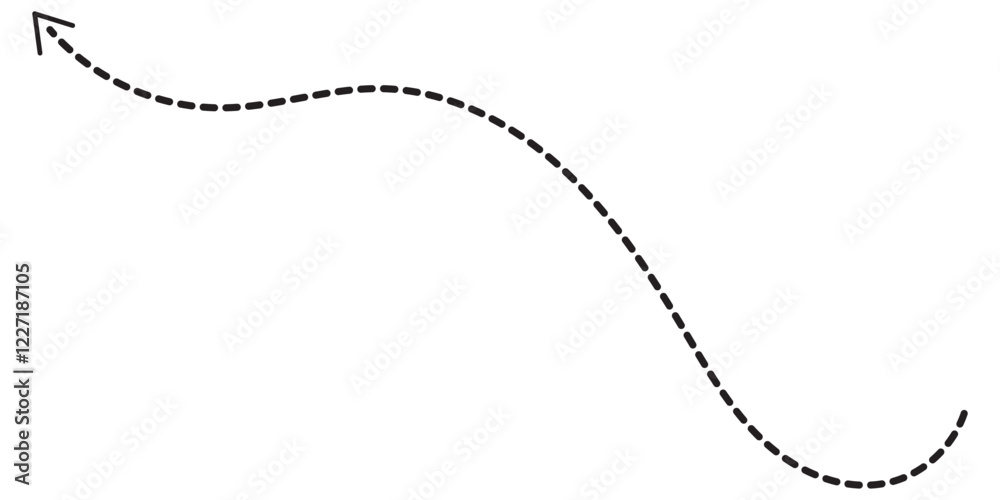 Set of hand drawn Dashed Arrows. Vector illustration. Isolated on white background. Variety Design. EPS 10 Set of hand drawn Dashed Arrows. Vector illustration. Isolated on white background. Variety Design. EPS 10