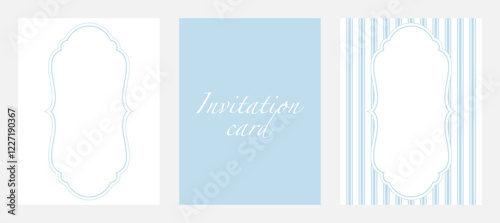 Vector illustration. Frame, pattern, greeting card, background or flyer. Invitation cards on wedding. Luxury design. Blue