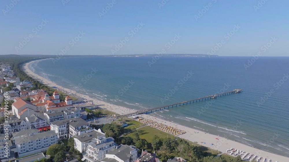 Fototapeta premium Binz on the island of Rügen in Germany in summer from the air