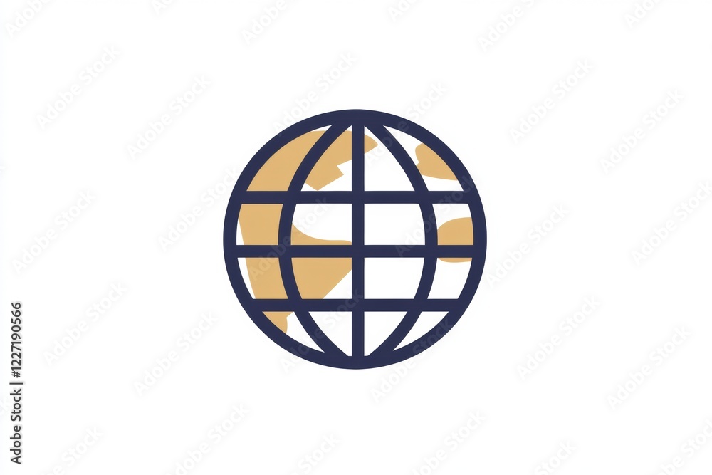Conceptual representation of global connectivity with abstract globe design in minimalistic style. Generative AI Conceptual representation of global connectivity with abstract globe design in minimalistic style. Generative AI