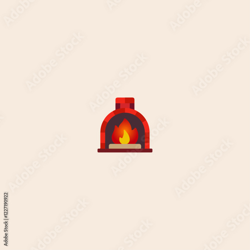 Pizza Oven icon flat vector design. 
